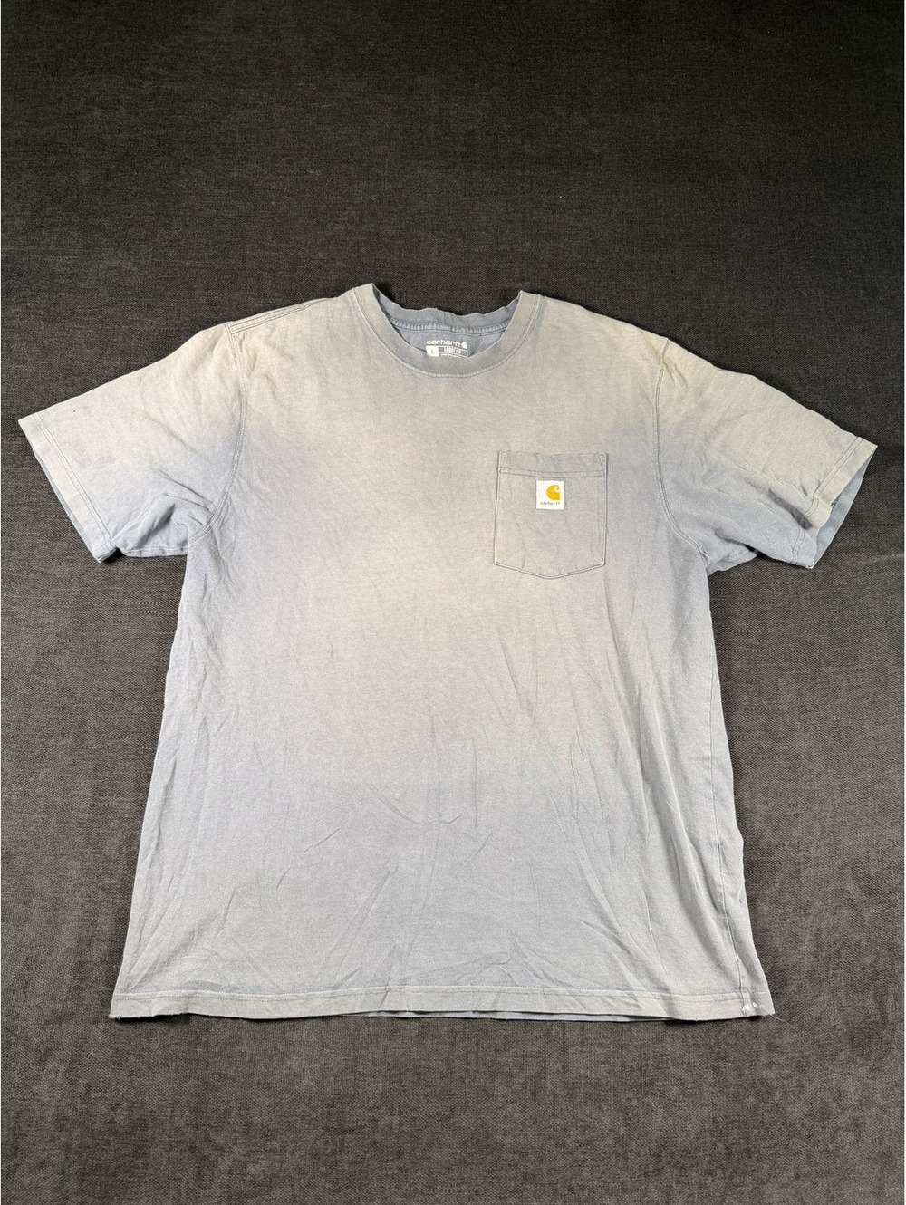 Carhartt Gray Pocket T-Shirt with Logo Patch, Size Large